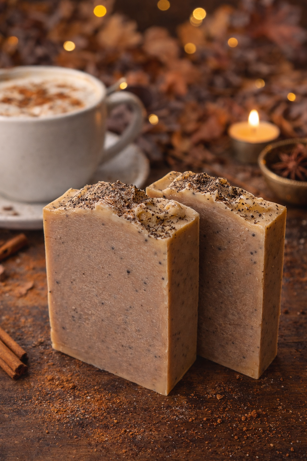 Ultra cold processed chai latte body soap