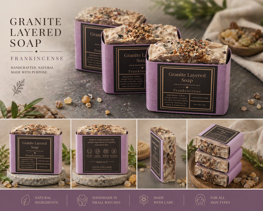 Granite layered body soap