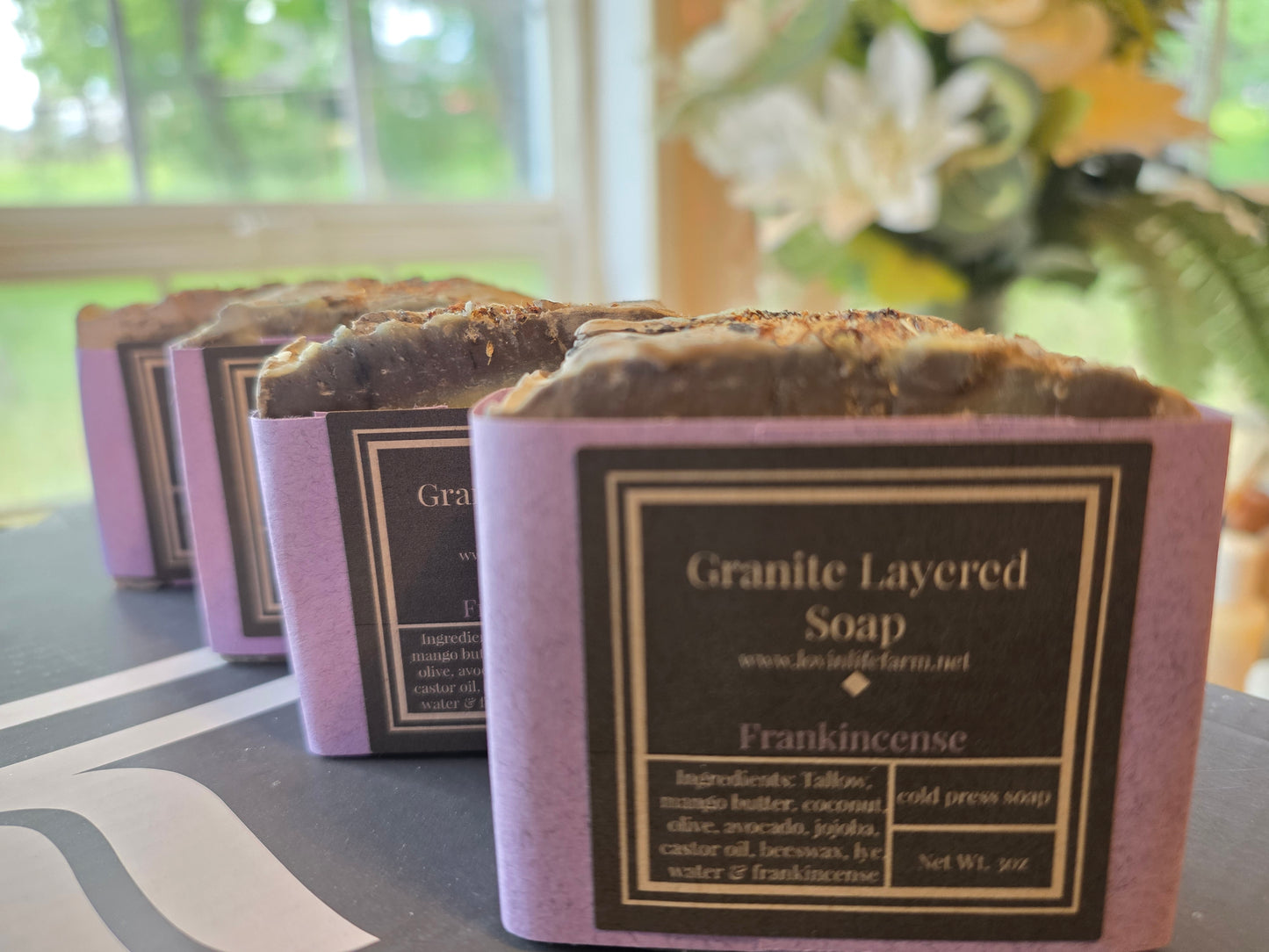 Granite layered body soap